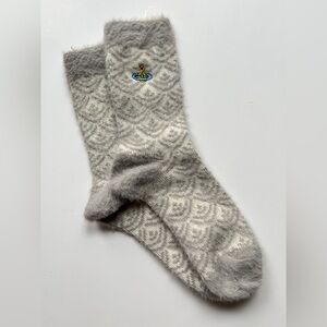Vivienne Westwood Fuzzy Gray Patterned Socks